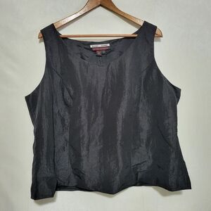 *vintage* Chic Simon Chang Black Sleeveless Top Size 20